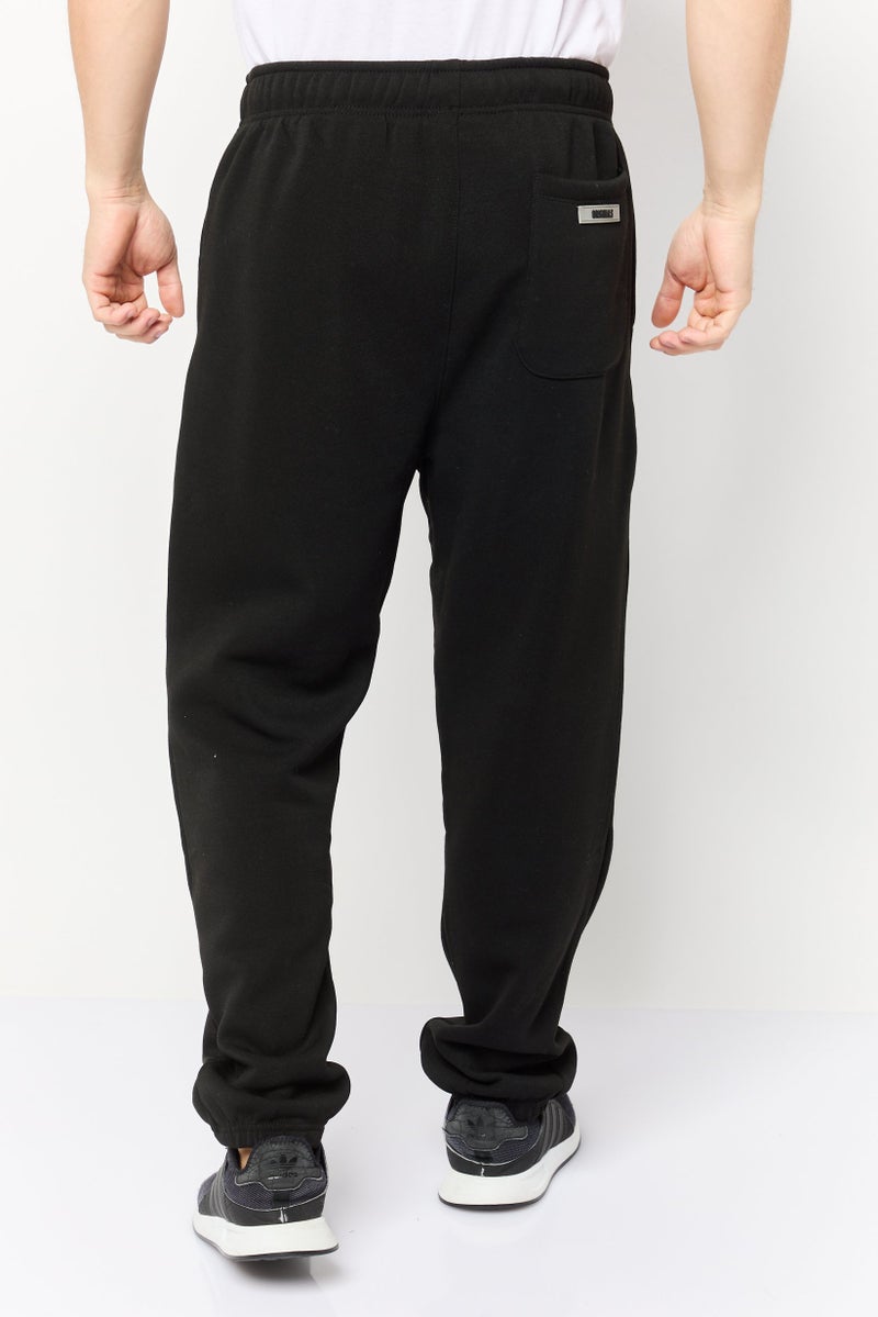 brooklyn سروال رياضي عادي للرجال بشعار العلامة التجارية، أسود - Image 4